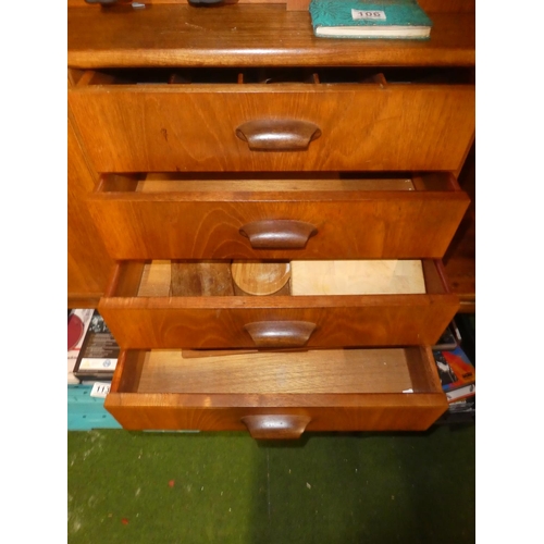 108 - A vintage/ Mid Century sideboard/ credenza, in need of some restoration.