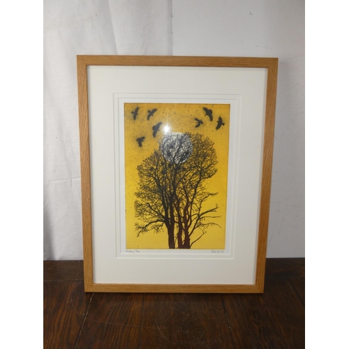 140 - A stunning framed limited edition Collagraph print 'Rookery' 12/40 signed Hester Cox '09.