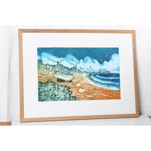 86 - A large limited edition linocut print 'Gem of the Coast' 12/25 signed Laurie Rudling, measuring 21