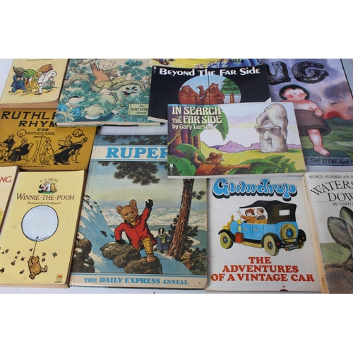 87 - A lot of vintage children books to include a 1940's Rupert Annual and another, The Jungle Book, Winn... 