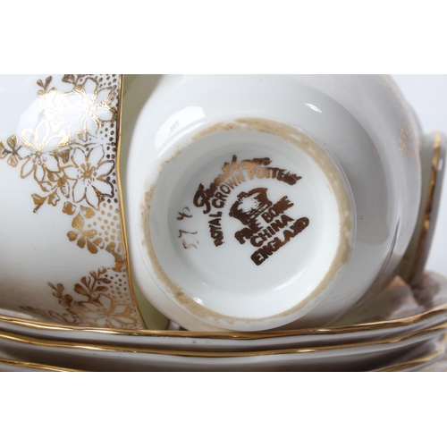 95 - A vintage Royal Crown 'Trentham' bone china tea set with gilt floral detail.