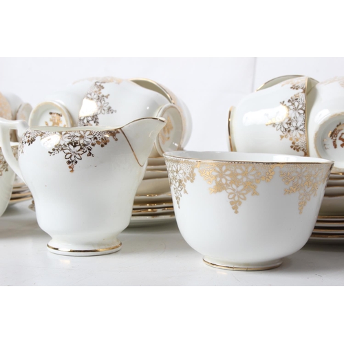 95 - A vintage Royal Crown 'Trentham' bone china tea set with gilt floral detail.