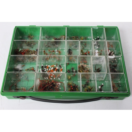 355 - A tray of assorted fishing flies.