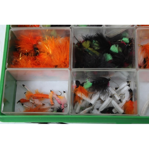 356 - A tray of assorted fishing flies.