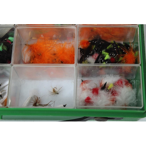 356 - A tray of assorted fishing flies.