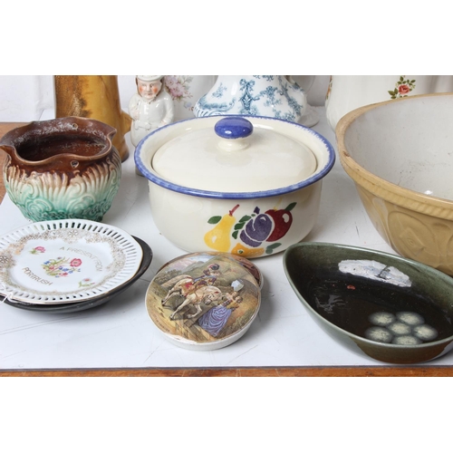 357 - A lot of ceramics including two antique pot lids 'A Letter from the Digging's' and 'The Cavalier', a... 