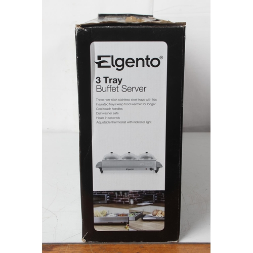 369 - A boxed Elgento 3 tray buffet server.