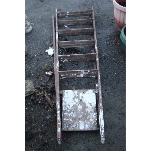 484 - A wooden step ladder.