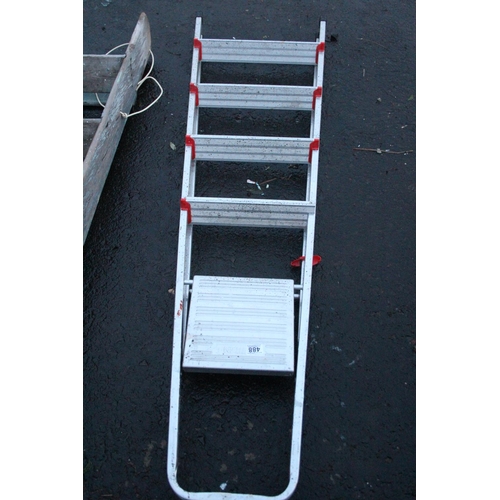 488 - A folding aluminium step ladder.