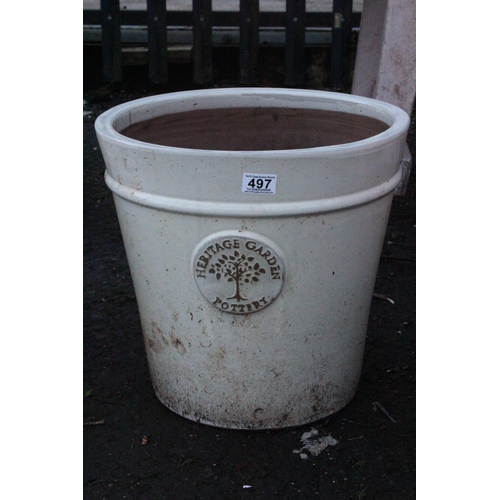 497 - A Heritage Garden Pottery plant pot measuring 39cm.