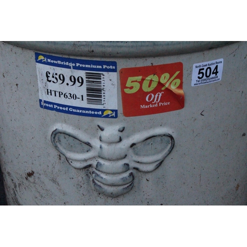 504 - A large 'Bee' design plant pot, measuring 34cm.