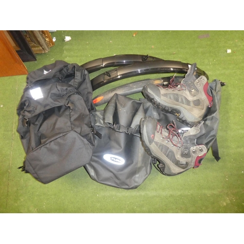 409 - Four rucksacks, a pair of size 10 hiking boots and more.