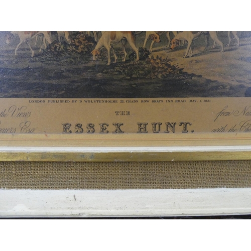 411 - A large vintage framed print 'The Essex Hunt', measuring 34