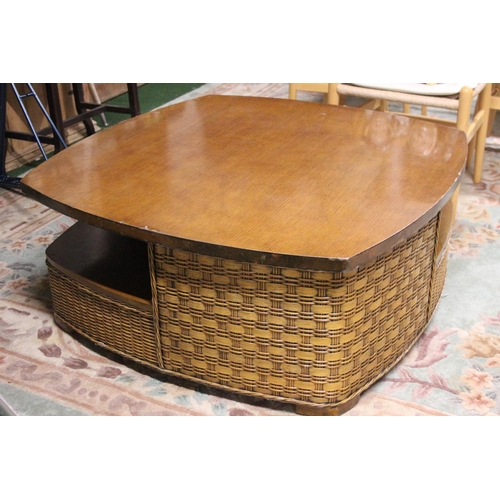 353 - An unusual Japanese wicker coffee table.