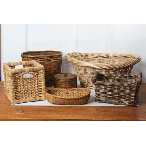 363 - A large lot of various wicker baskets.