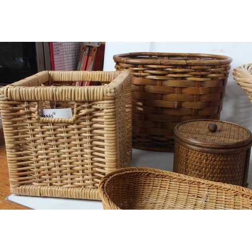 363 - A large lot of various wicker baskets.