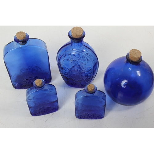 7 - An assortment of Blue glassware.