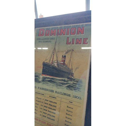 487 - A framed 'Dominion Line' poster / print.