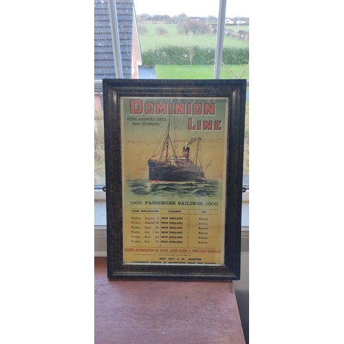 487 - A framed 'Dominion Line' poster / print.