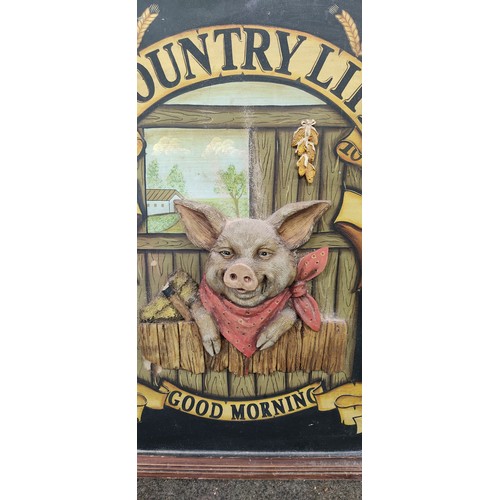 282 - A country life wooden plaque / wall hanger.