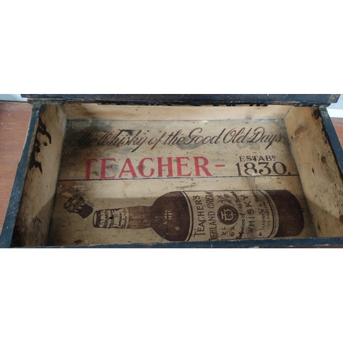 134 - A handmade antique stationary box made from Teacher's whiskey crates.