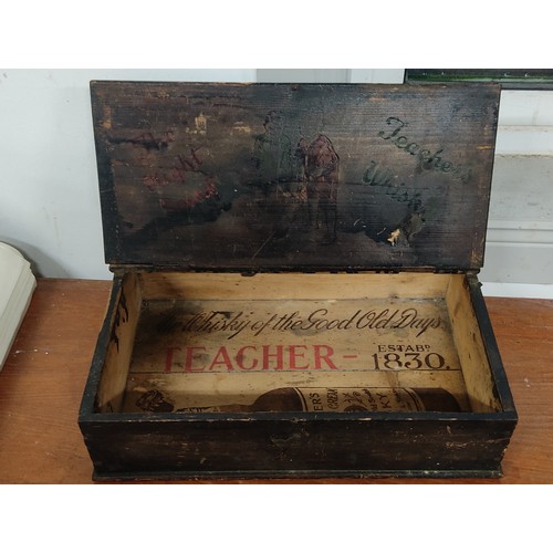 134 - A handmade antique stationary box made from Teacher's whiskey crates.