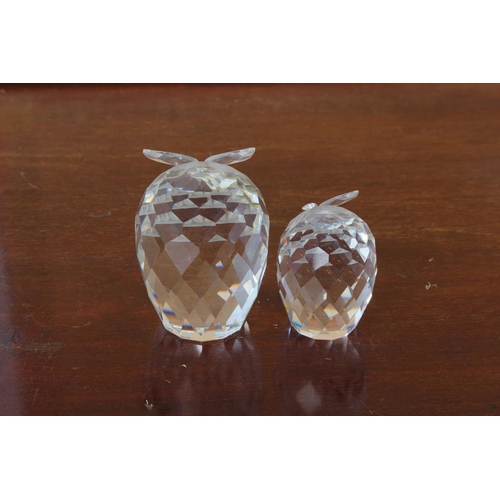 11 - Two Swarovski crystal owls (small owl a/f).