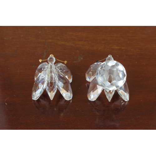 16 - Two Swarovski crystal butterflies (one a/f).