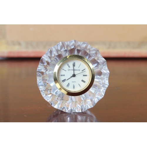 18 - A Tyrone Crystal paperweight/clock.