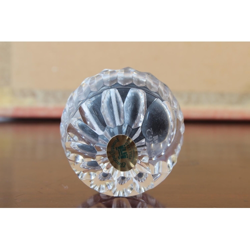 18 - A Tyrone Crystal paperweight/clock.