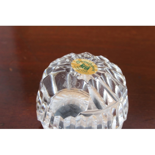 18 - A Tyrone Crystal paperweight/clock.