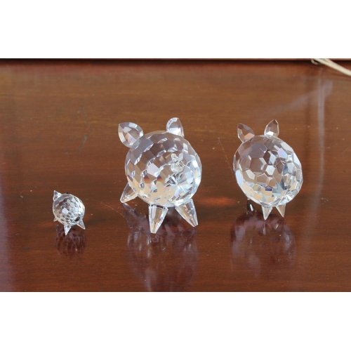 24 - A set of three Swarovski crystal pigs.