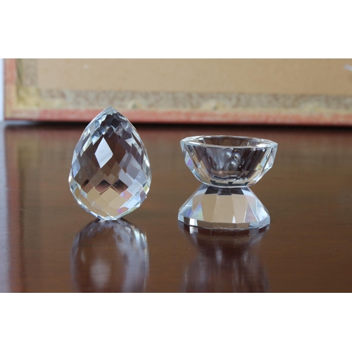 29 - A crystal egg and eggcup.