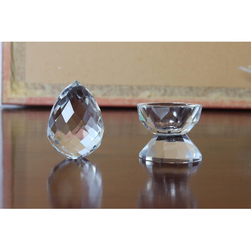 29 - A crystal egg and eggcup.