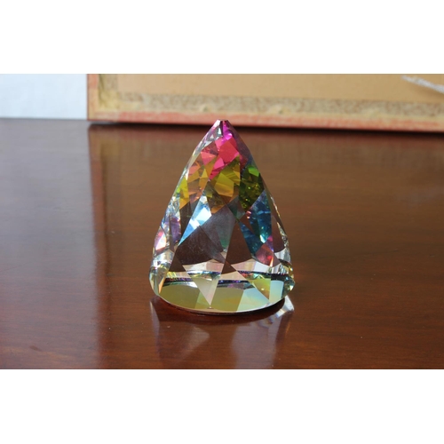 38 - A large Swarovski crystal volcano paperweight, measuring 8cm height.