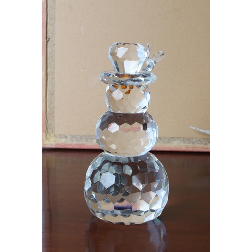 41 - A large Galway crystal 'Snowman' ornament, measuring 8