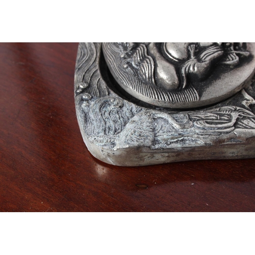 54 - An Oriental silver plated Ink Stone.