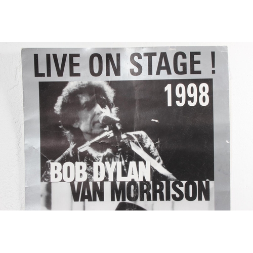 64 - A vintage Bob Dylan/Van Morrison concert poster dated 1998. 14 x 19.5 inch