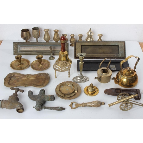 72 - A large lot of brass ware.