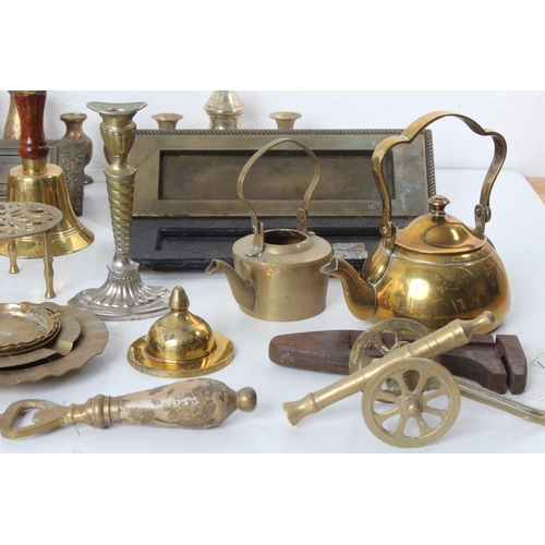 72 - A large lot of brass ware.