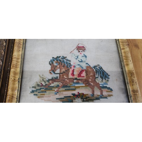 62 - Two decorative needlepoint tapestries in frames.