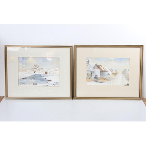 120 - A pair of framed watercolours by Irish artist J Steen, measuring including frame 39cm x 31.5cm.