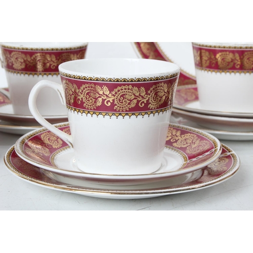 137 - A vintage Elizabthan 'Burgundy' tea set.