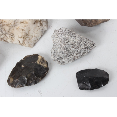 181 - A collection of various mineral samples, to include Obsidian from Mt Kenya  & more.