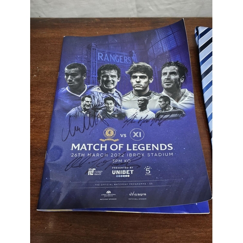 282 - An original match programme for the Match of Legends game played between Glasgow Rangers and a World... 