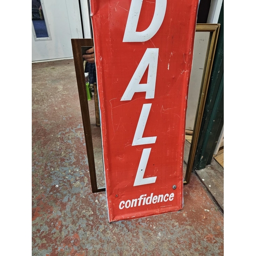 56 - A large vintage metal advertising sign, 'Protect your investment with Kendall confidence'., measurin... 