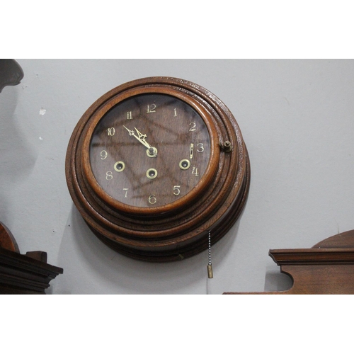 302 - An unusual antique wall clock. 12 x 12 inch