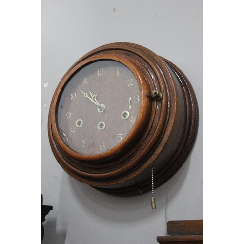 302 - An unusual antique wall clock. 12 x 12 inch