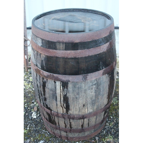 520 - A wooden whiskey barrel.