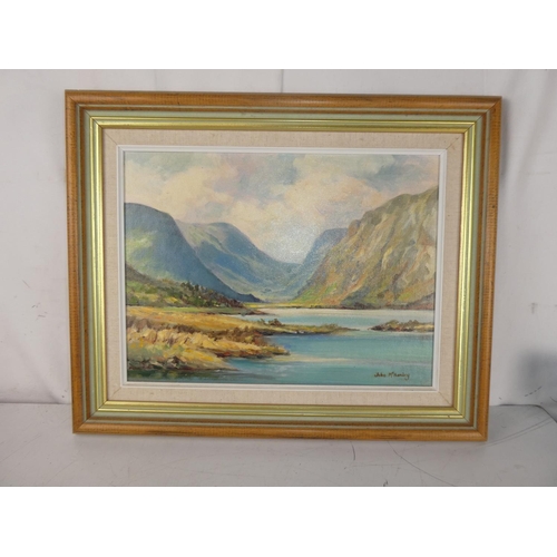 463 - A framed painting of Glenveigh Co. Donegal by artist Julie McKendry. 20.5 x 17 inch